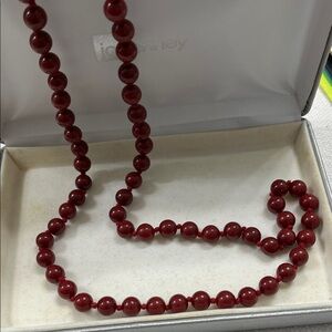 Red Stone Beads Strand